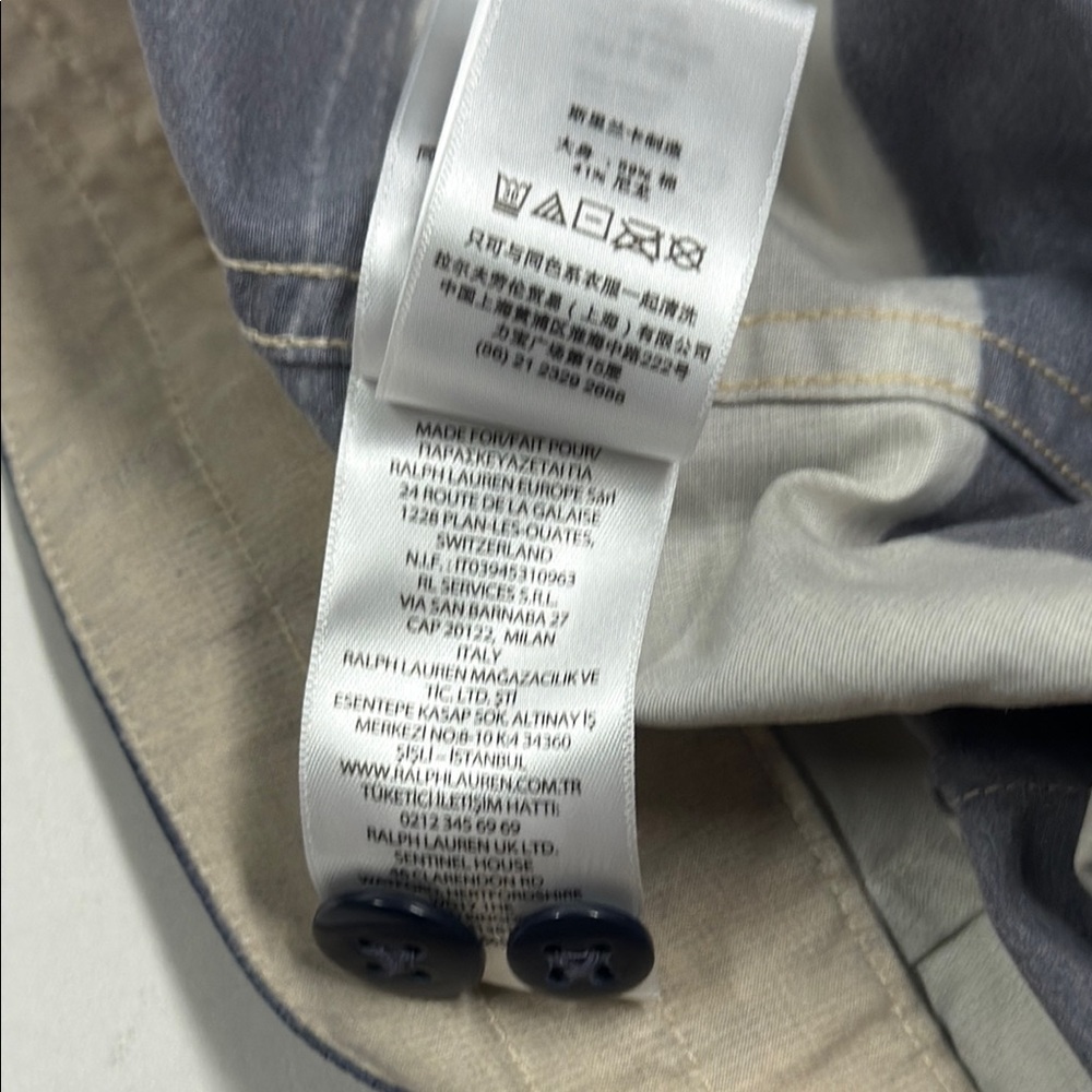 Ralph Lauren double RL Striped Twill Short 59% cotton 41% nylon - Picture 13 of 16